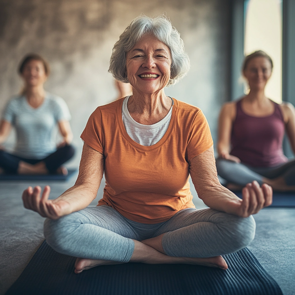 Групове заняття йогою для старшого віку